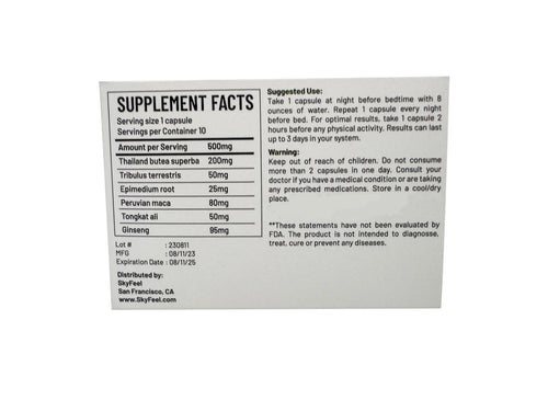 Skyfeel - Male Supplement for Endurance, Vitality, Energy (10 Count Per Pack)